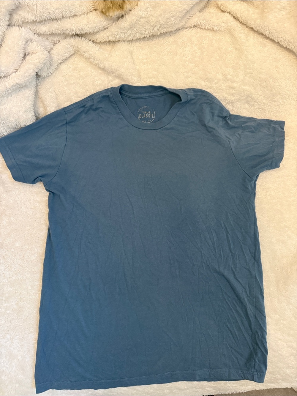 EUC true classic tee size small blue